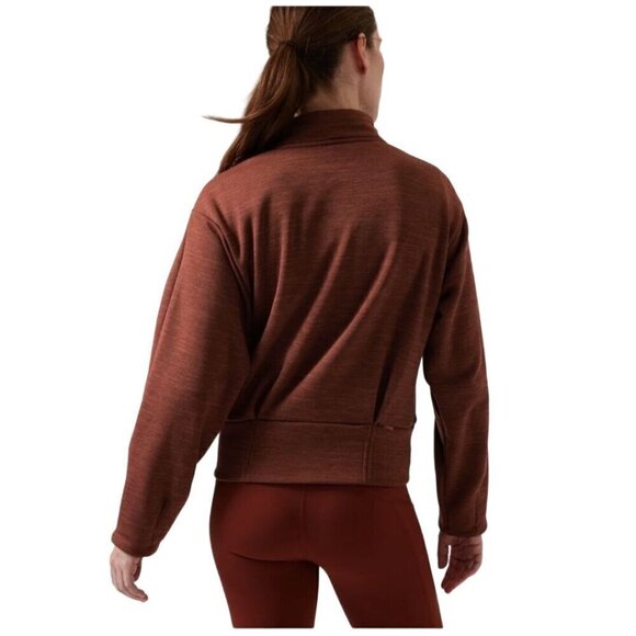 Athleta Altitude Polartec 1/2 Zip Sweatshirt Mahogany Heather Size S - Picture 5 of 12